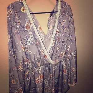 Floral lilac purple romper